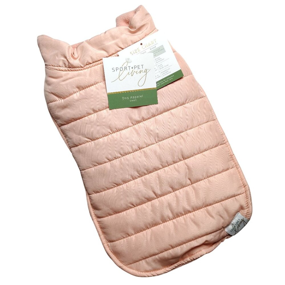 Sportpet Dog Size Small Pink Quilted Puffer Pet Winter Jacket